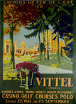 Poster  Vittel  Casino Golf Courses Polo  Chemin de Fer De L'Est  Julien Lacaze  Circa 1920