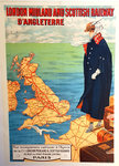Affiche  London  Midland And Scottish  Railways  D'Angletrerre    Circa 1910
