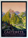 Poster   Cauterets  Chemin de Fer D'Orleans et du Midi  Julien Lacaze  1930