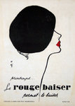 Affiche  Le Rouge Baiser  Rene  Gruau  1950  Parfum