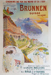 Affiche  Brunnen  Suisse Chemin de Fer Du Nord et De L'est  Georges Meunier  1910