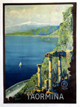 Affiche  Taormina   FS  Italia   Mario  Borgoni   Circa 1920