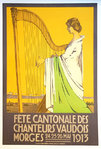 Affiche   Fete Cantonale des Chanteurs Vaudois   Morges    Rene Martin  1913