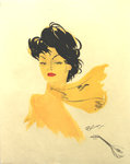 Lithographie  Domergue  Jean  Gabriel  Les Parisiennes  Gigi  1956