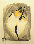 Lithographie  Domergue  Jean  Gabriel  La Parisienne   Danseuse Cancan  1956