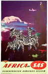 Poster  Africa By  SAS  Scandinavian  Airlines System   Otto  Nielsen   Circa 1960