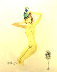 Lithographie     Domergue  Jean Gabriel  La Parisienne  Elvire  1956