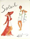 Affiche  Domergue  Jean  Gabriel   Soleil  Mode Circa 1950
