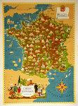 Poster   Carte de France   Lucien Boucher   Circa 1950
