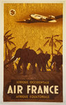 Poster   Air France   Afrique  Occidentale  Afrique Equatoriale Guerra  1948