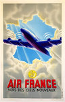 Affiche    Air France   Vers des Ciels  Nouveaux  1948