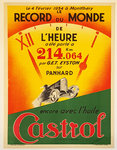 Affiche  Castrol  Record du Monde de L'Heure    Alfred  Renaudin 1934