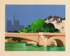 Lithographie  Le Pont de la Tournelle   Paris   Alfred  Defossez