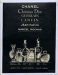 Affiche   Chanel  Christian  Dior  Guerlain  Jean Patou  Marcel  Rochas   Grands  Parfums Cirda 1950