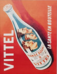 Affiche  Vittel  La Santé En Bouteille     Circa 1950