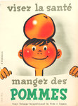 Poster   Mangez des Pommes  Visez la Santé    R  Dumoulin     1954