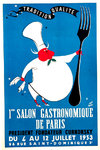 Poster  1er  Salon Gastronomique de Paris  1953   Jan  Mara
