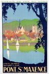 Affiche  Pont ST  Maxence  Alo  Jean-Charles  Chemin de Fer du Nord  Circa 1930