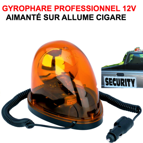 Gyrophare Pro Goutte d'Eau 12V Aimanté sur Allume-Cigare