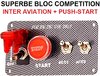 Bloc Push-Start + 3 interrupteurs look Carbone