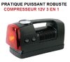 Pratique Compresseur 12V 3 en 1! Compresseur + Lampe + Gyrophare