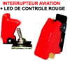 Interrupteur Aviation Capot Rouge + LED Rouge