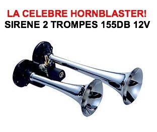 Type Hornblaster Sirene 2 trompes 12V 155db