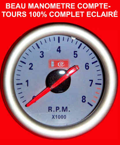 Manometre Compte-Tours 4-6-8 cylindres