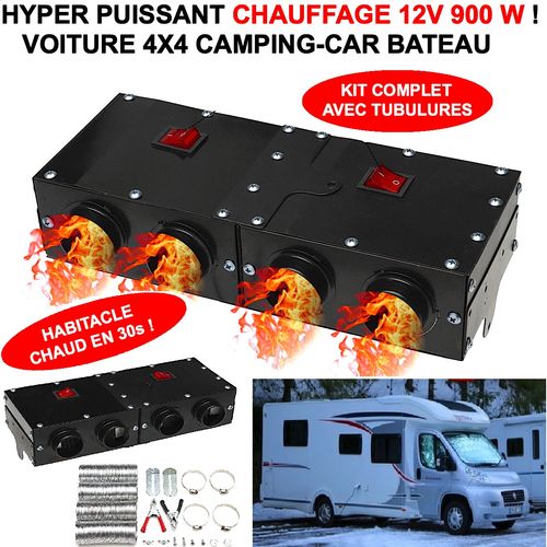 Hyper Puissant 450-900W ! Compact Chauffage Soufflant 12V ! Chauffe un Camping-Car en 4 mn!