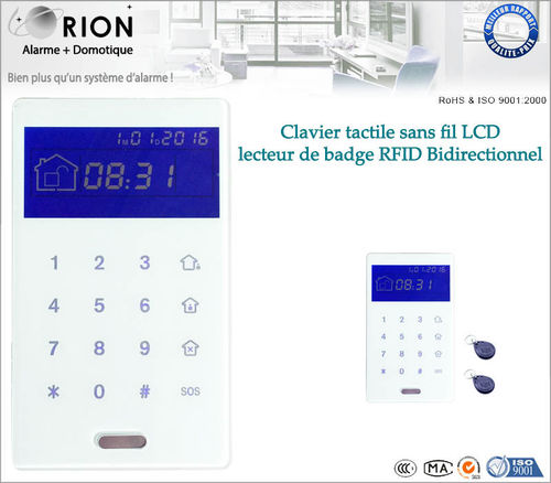 Clavier tactile sans fil LCD lecteur de badge RFID Bidirectionnel
