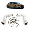 2 DOWNPIPE INOX POUR AUDI S4 B8 V6T ET S5 V6T 333CV DE 2008 A 2016 + PROTECTION THERMIQUE