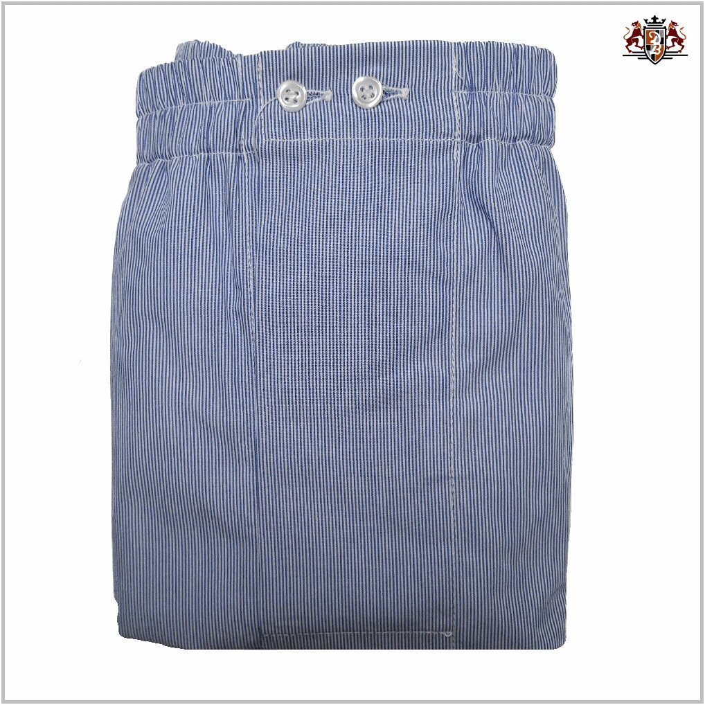 Di Bernardo art. Millerighe 403 col. blu - Boxer in tessuto camicia con apertura, cotone Popeline