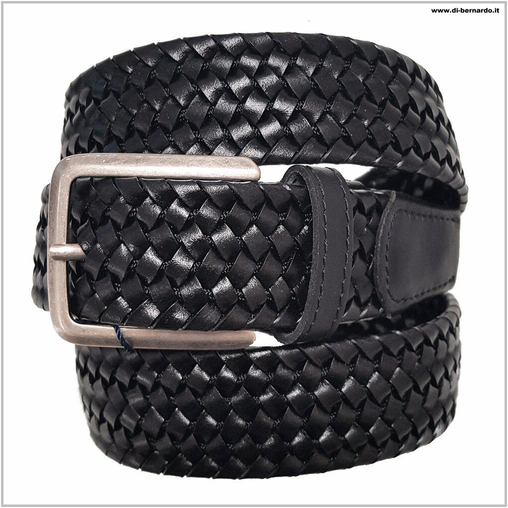 Old Crest art. CNT 6064/04 colore nero - Cintura sportiva intreccio pelle dama elasticizzata