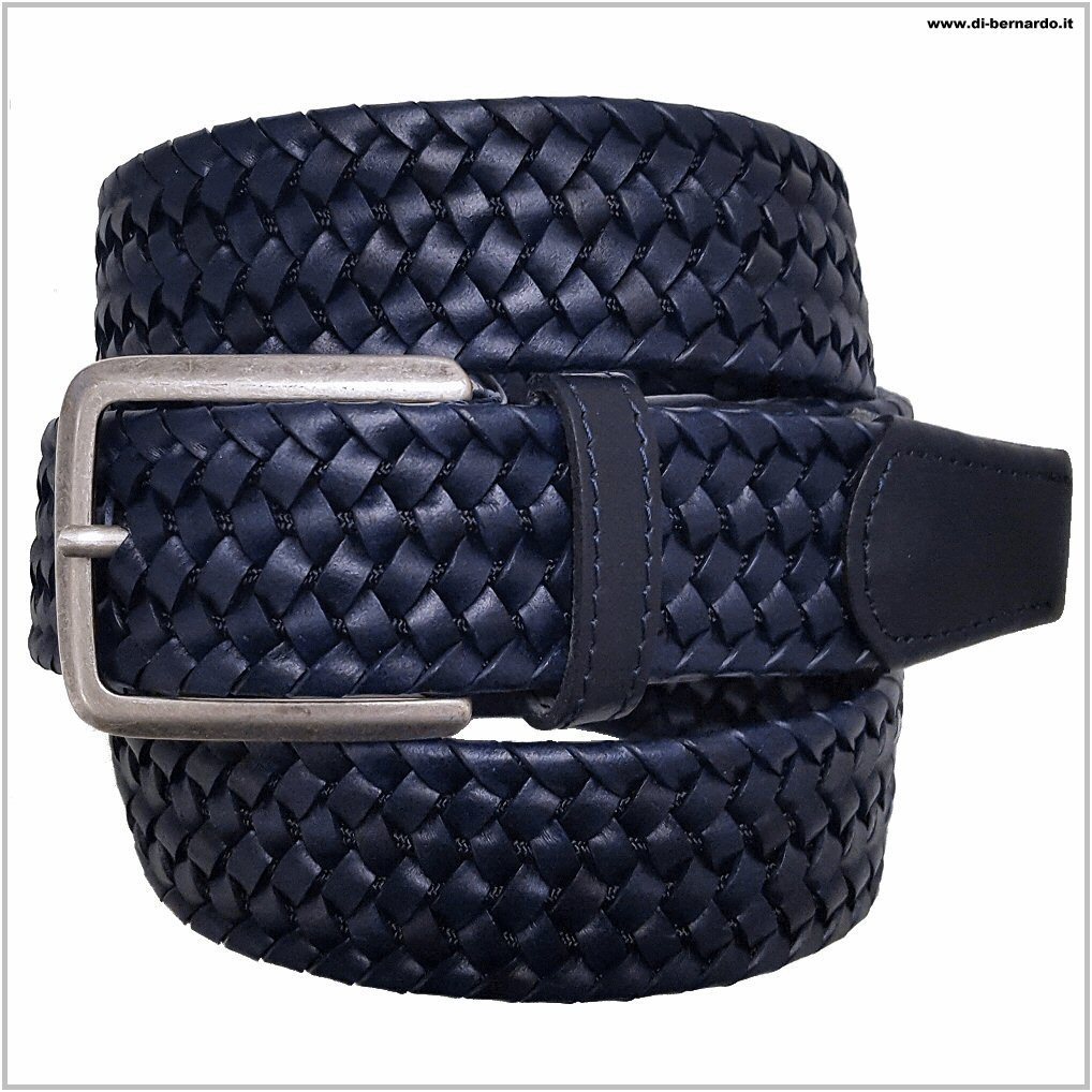 Old Crest art. CNT 6064/03 colore blu - Cintura sportiva intreccio pelle dama elasticizzata
