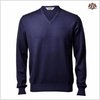 Gran Sasso art. 55115/22792 col. 905 blu - Pullover V medio manica lunga, pura lana merino