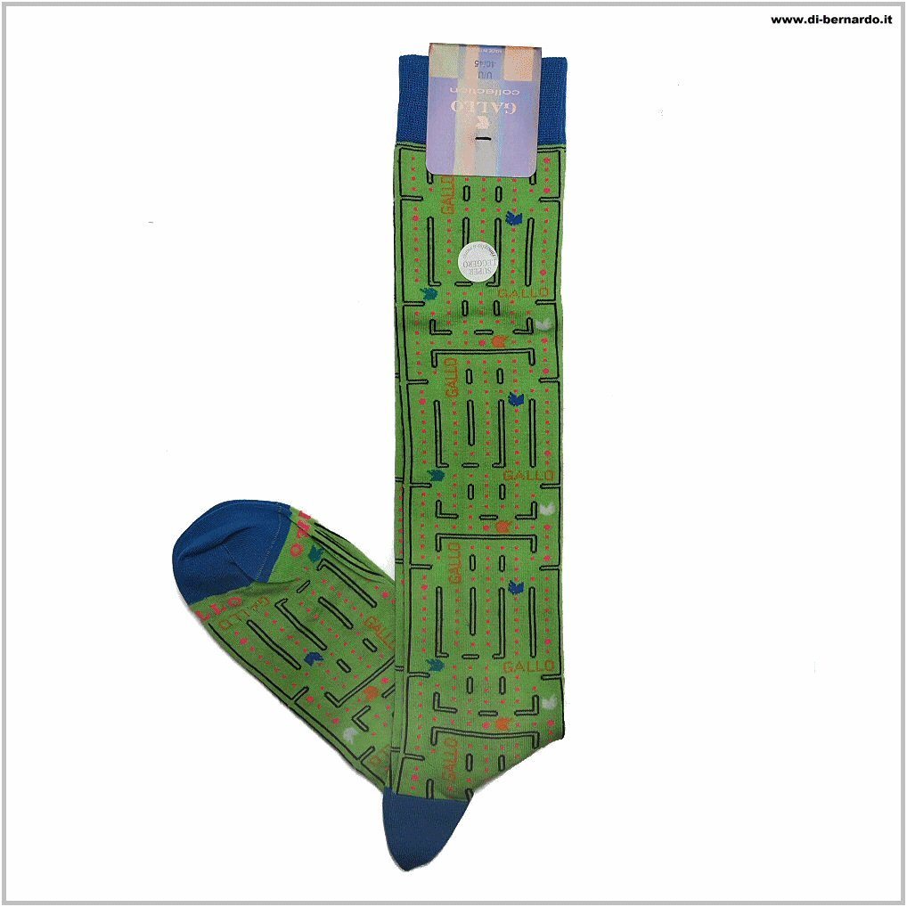 Gallo art. AP512717 col. 31261 - Calza lunga UOMO in fantasia moda multicolor, cotone super leggero