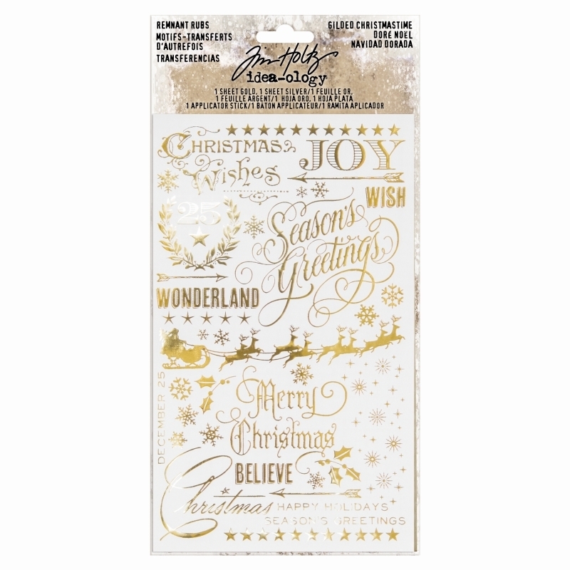 Tim Holtz - Ideaology - Sticker Remnant Rubs Gilded Christmas