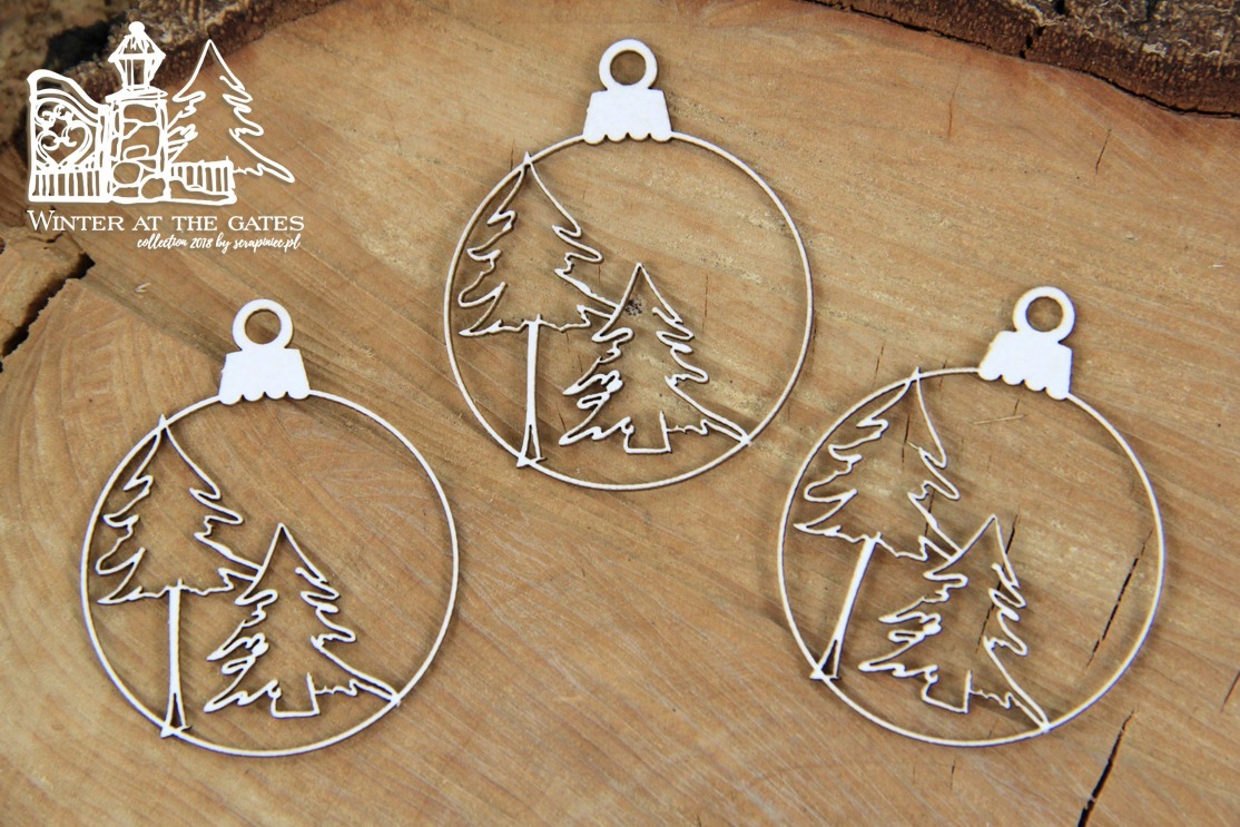 Chipboard Winter at the gates Baubles - Scrapiniec