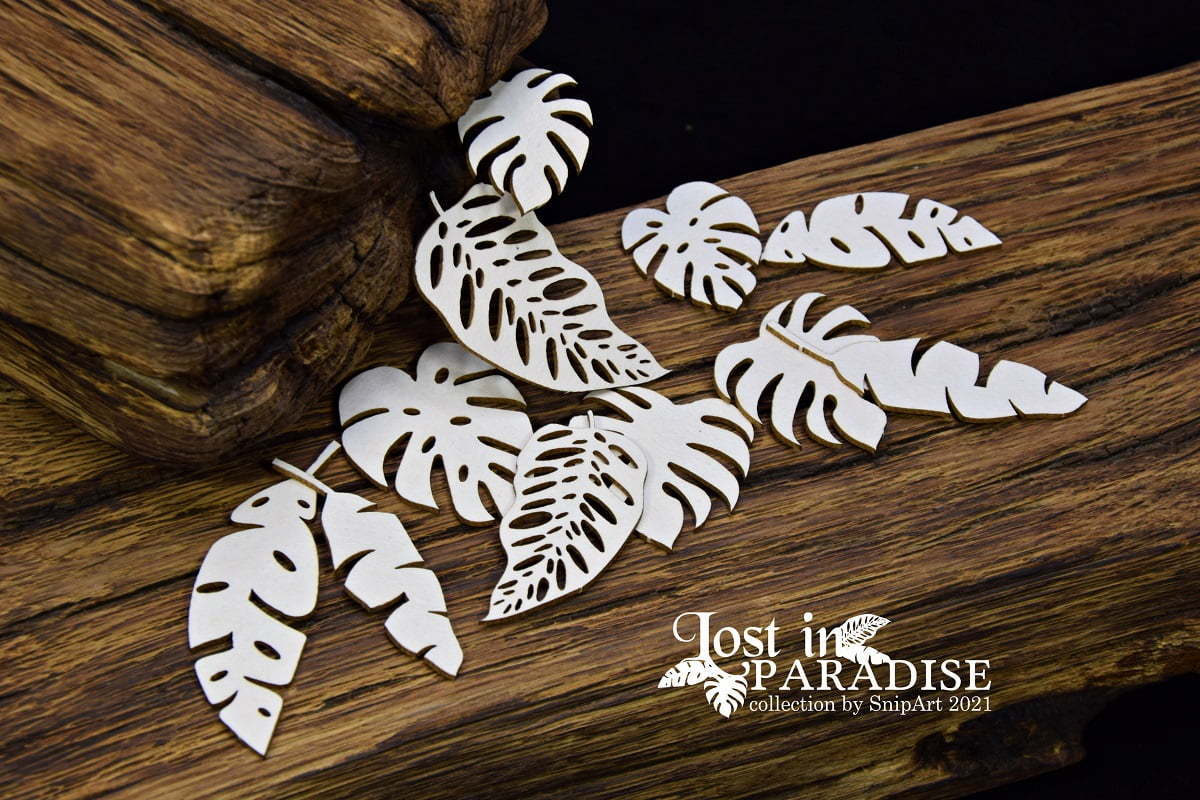 Chipboard - Lost in Paradise - Exotic Monstera Leaves