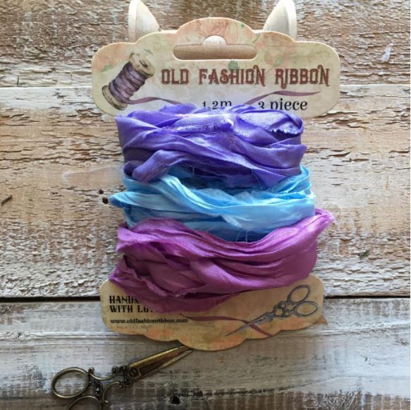 Set 3 nastri raso Old Fashion Ribbons - #CR09