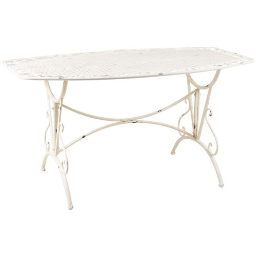 Tavolo provenzale bianco ferro battuto