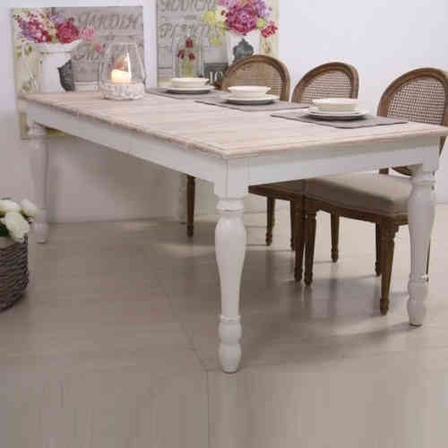 Tavolo legno bianco shabby chic