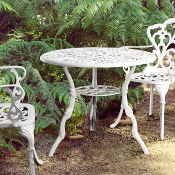 Tavolo bianco giardino francese