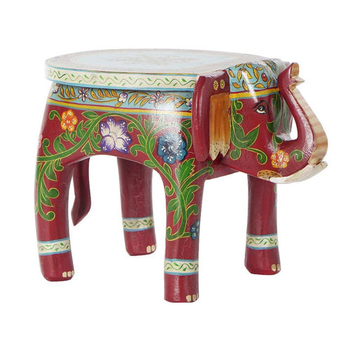 Tavolino elefante indiano dipinto