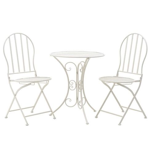 Set tavolo e due sedie giardino bianco