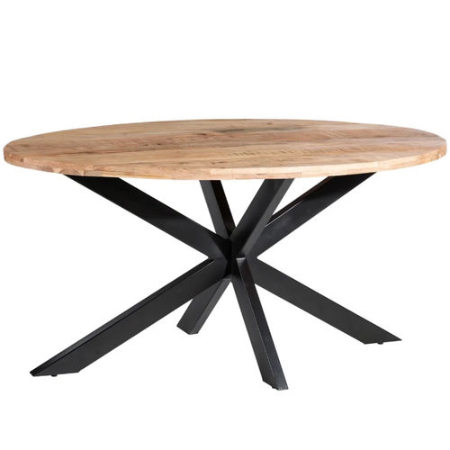 Tavolo industrial ovale legno e ferro