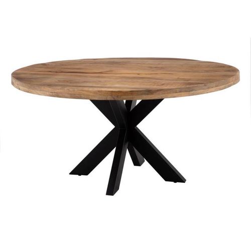 Tavolo tondo legno e ferro
