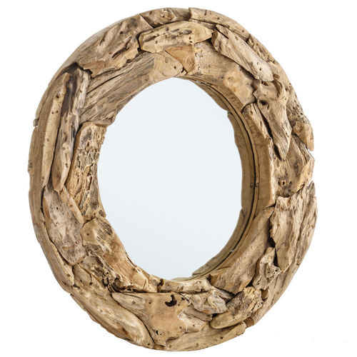 Specchio rusticato in teak