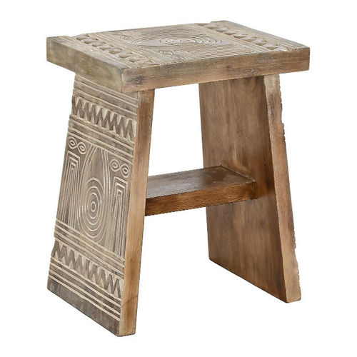 Tavolino panca africana incisa