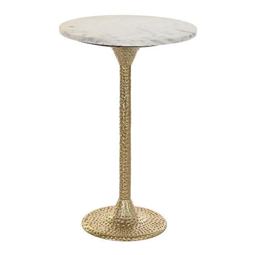 Tavolino vintage dorato con marmo